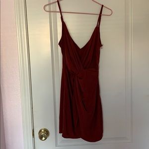 A burgundy wrapped dress (mini)